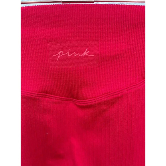 PINK Active Womens High Rise Crop Leggings Red Sz S - Picture 7 of 11